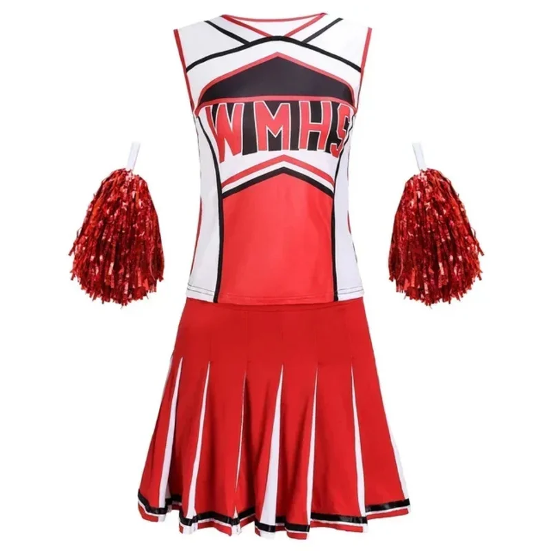 Girl Cheerleader Costume Glee Style Cheerleading Varsity Cheerleader Costume Fancy Dress Uniform High school Glee Club Clothing