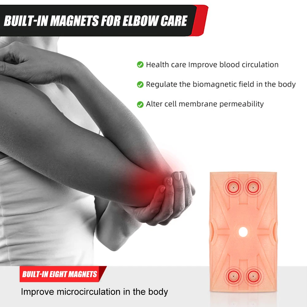 BraceTop 1 PC Silicone Gel Magnetotherapy Elbow Brace Compression Support Sleeve Joint Pain Relief,Tendonitis,Tennis Elbow Brace