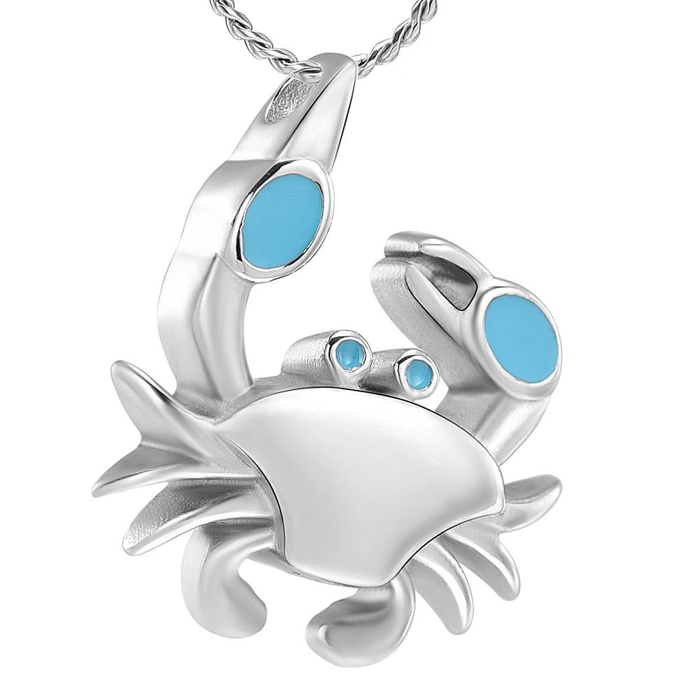 IJD9259 Crab Marine Organism I Commemorative Cremation Small Bottle Ash Capsule Pendant Necklace Commemorative