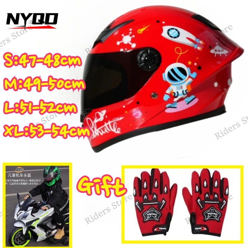 

Cute Kids Full Face Safety Helmet, 4-Season Adjustable Children Helmet for Bicycle Motorcycle Outdoor Sports Riding