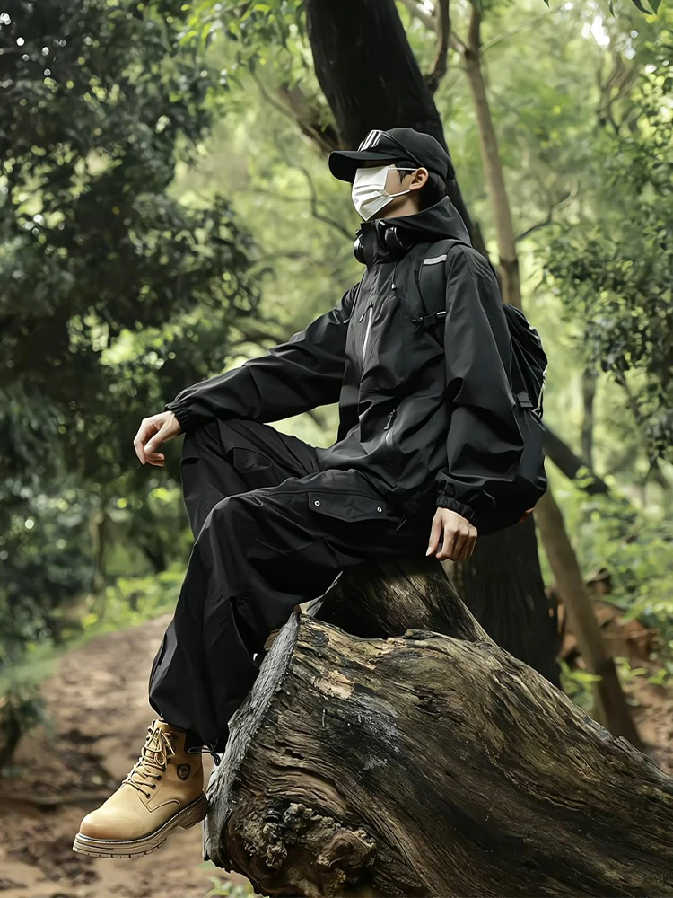 

Outdoor Utili Pants Men's Straight Leg Bla Waterproof Nylon Camouflage Hiking Trousers Anti-Wrinkle Casual Faion