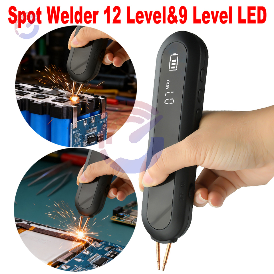  Portable Spot Welding Machine 18650 Battery 12 Power Levels & 9 LED Brightness Handheld Nickel Strip Welder 800A 