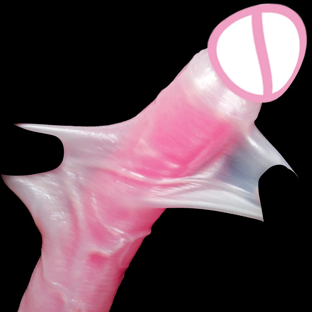 Large Stretchy Skin Glow in Dark Dildo Sex Toy S L Size for Couples Flirting Men Women Gay Use Soft Flexible Adult Pleasure Toys