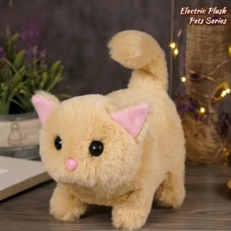 Gato Animal relleno Robot gato de peluche Robot juguete interactivo relleno Animal robótico gatito juguete para niños niñas niño pequeño