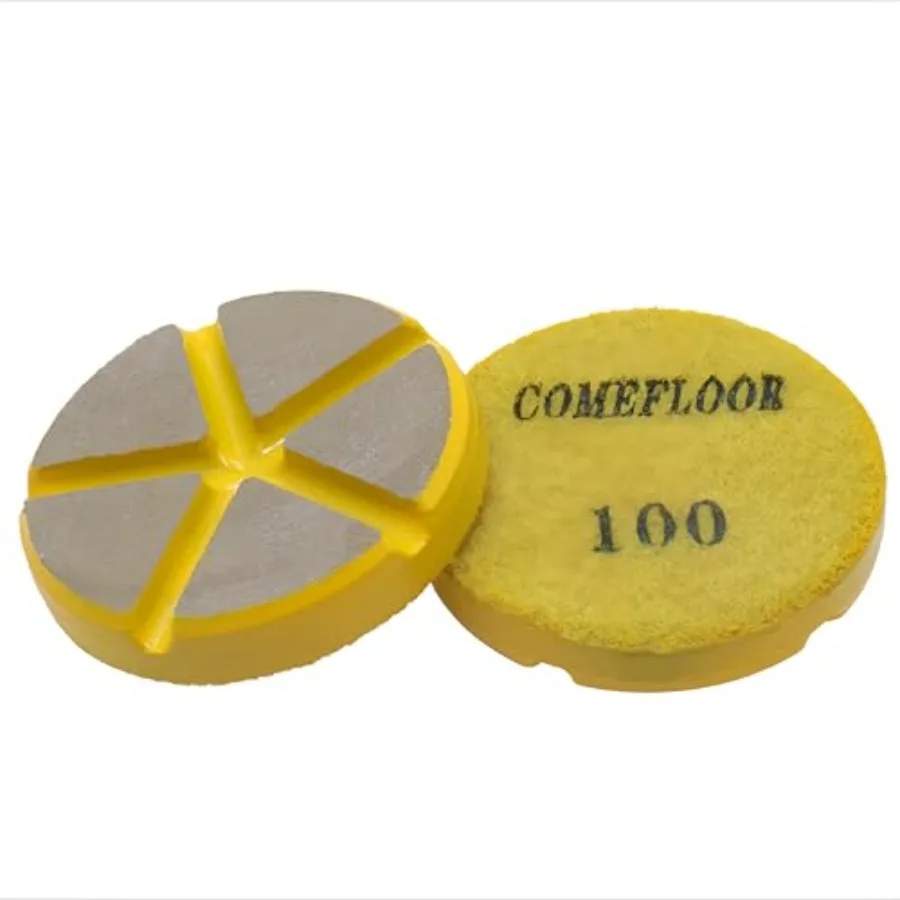 

Hybrid Ceramic Transitional Diamond Polishing Pucks for Concrete Terrazzo Floor 3 Inch Hook and Loop Aggressive Floor Grinding