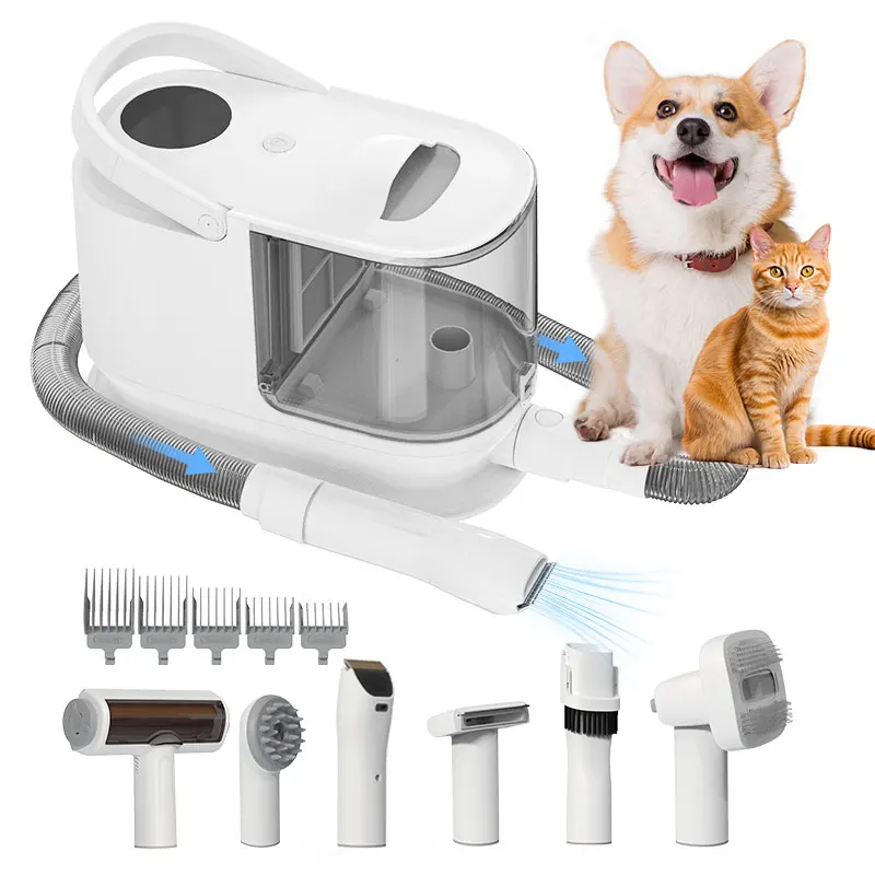 Wholesale Dog Shedding Cat Hair Remover Cut Clipper Trimmer Brush Tool Silent Pet Hair Grooming Vacuum Cleaner Kit