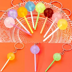 Cute Resin Candy Lollipop Keychain Mini 3D Simulation Food Car Keyring Men Women Handbag Pendants DIY Jewelry Gift Accessories
