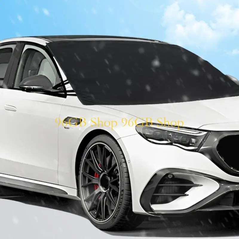 96GB Permanent University Fabric Car Windshield Cover for Heavy Snowice Security Harsh Weather Conditions