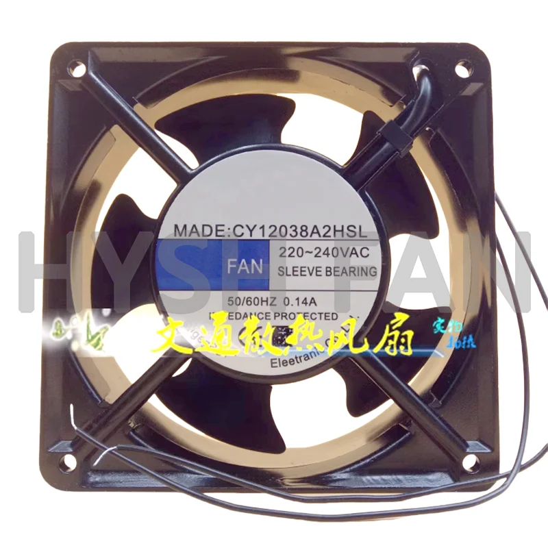 Ventilador De Refrigeração CY12038A2HSL, CY12038A2HBL, 220V, 0.14A, Ventilador Axial Novo