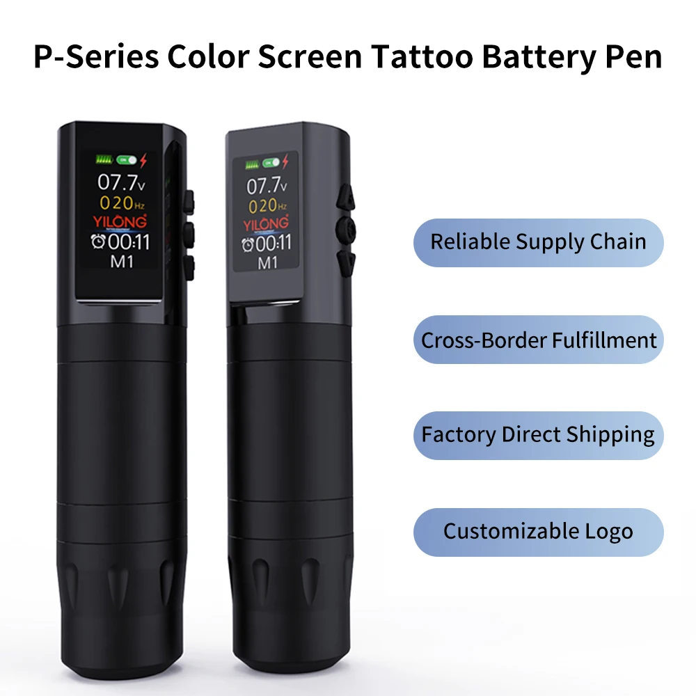 1500mAh Wireless Rotary Tattoo Pen LED Display Battery Tattoo Machine with Portable Charging Case for Professional Body Art