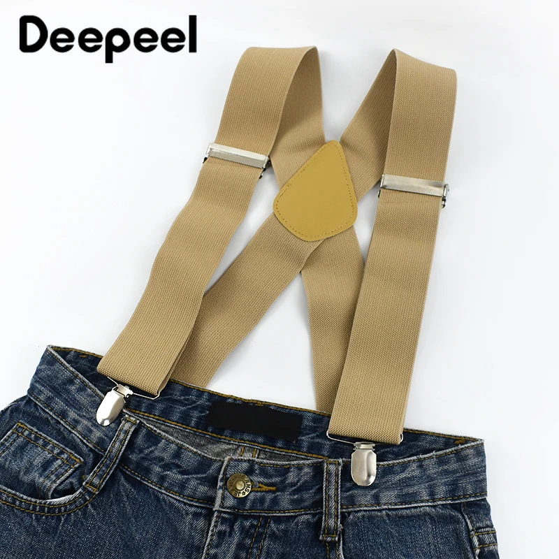 Deepeel 5*100 см модные мужские подтяжки для взрослых X-образные расширенные 4 ремня с зажимом, регулируемые эластичные подтяжки, костюм, брюки, аксессуары для ремня