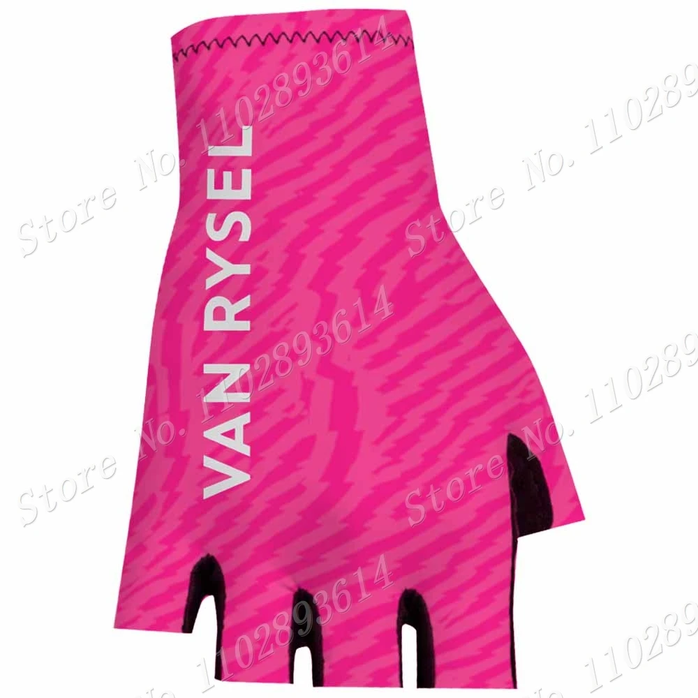 2024 Van Rysel Cycling Gloves Team France Pink Men Gel Half Finger Bike Glove Road Bicycle Jerseys MTB Guante Ciclismo Maillot