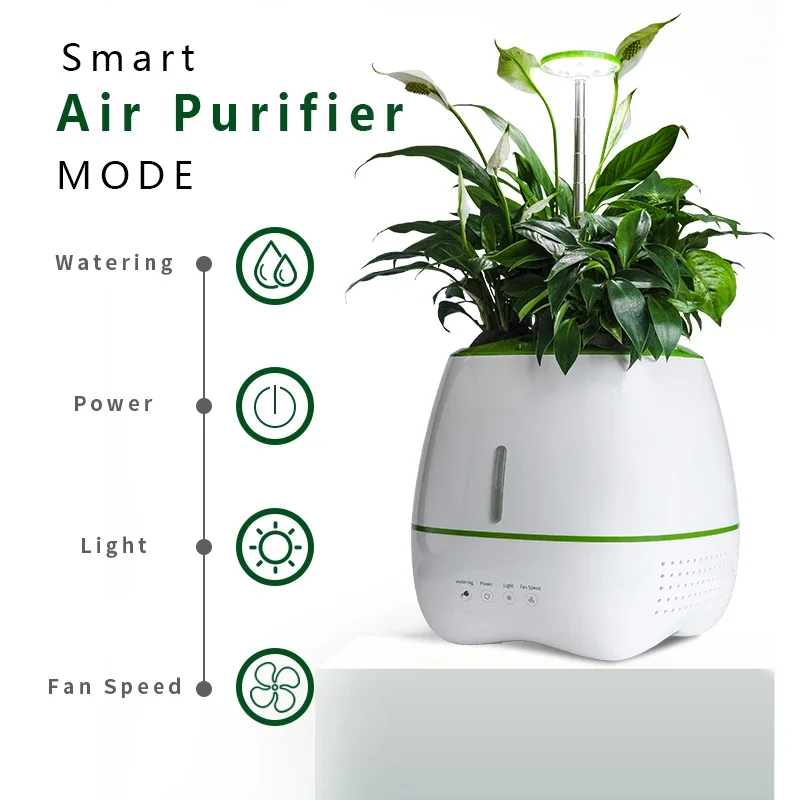 Indoor Home Smart LED Grow Lights Garden Planter with air purifier Herb Self Watering Flower Pots Plant Hydroponic Systems