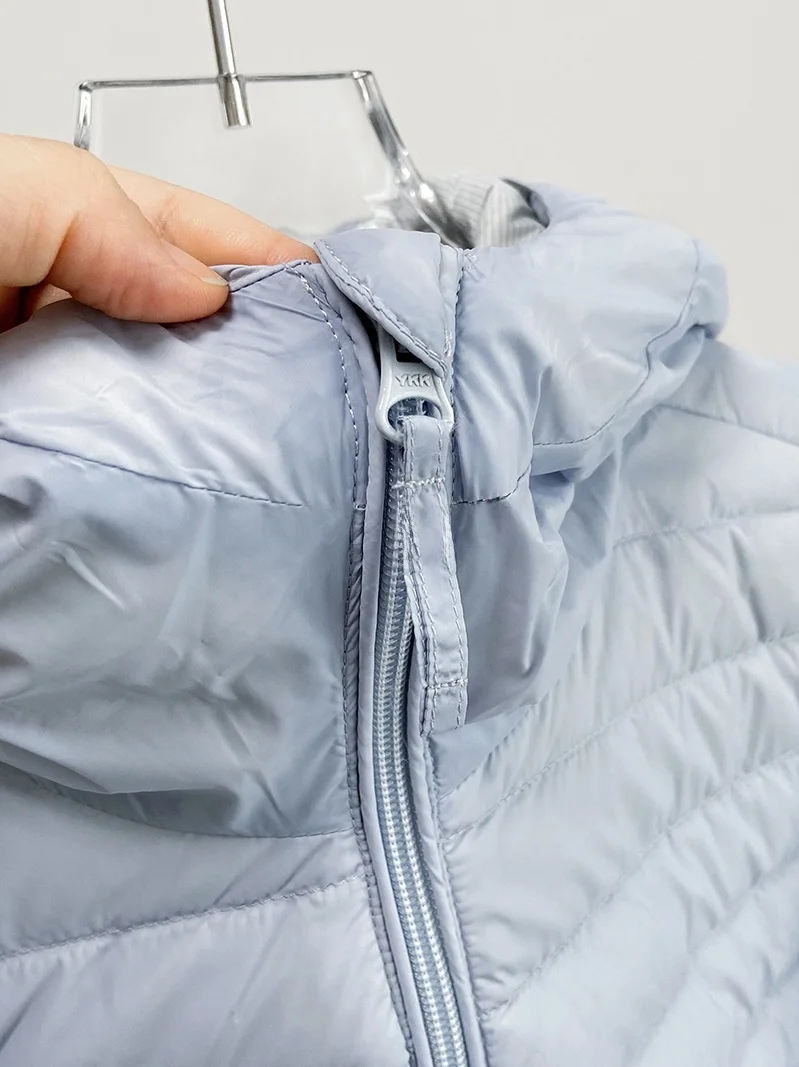 aphene Anti-Static Soft Fluffy 90 White Du down Warm Hooded down Jaet Women's Faion Commute Sle Zipper Closure Nylon