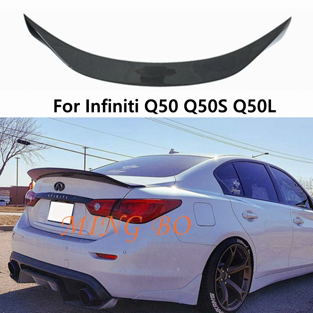 

For Infiniti Q50 Q50S Q50L CT1&RS Style Carbon fiber Rear Spoiler Trunk wing 2014-2020 FRP Forged carbon