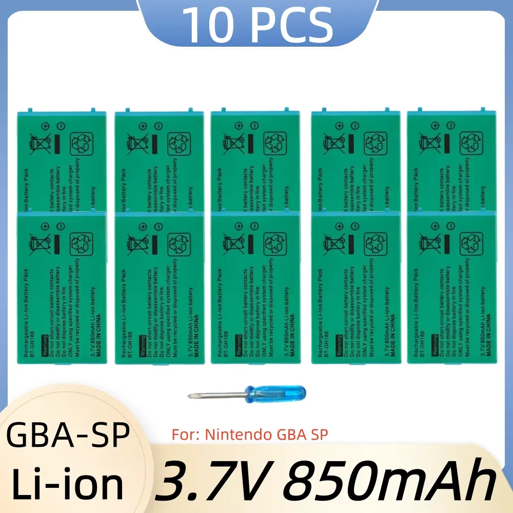 

3,7 В 850 мАч литий-ионный аккумулятор для Nintendo GBA SP Gameboy Advance SP Сменные аккумуляторы с отверткой