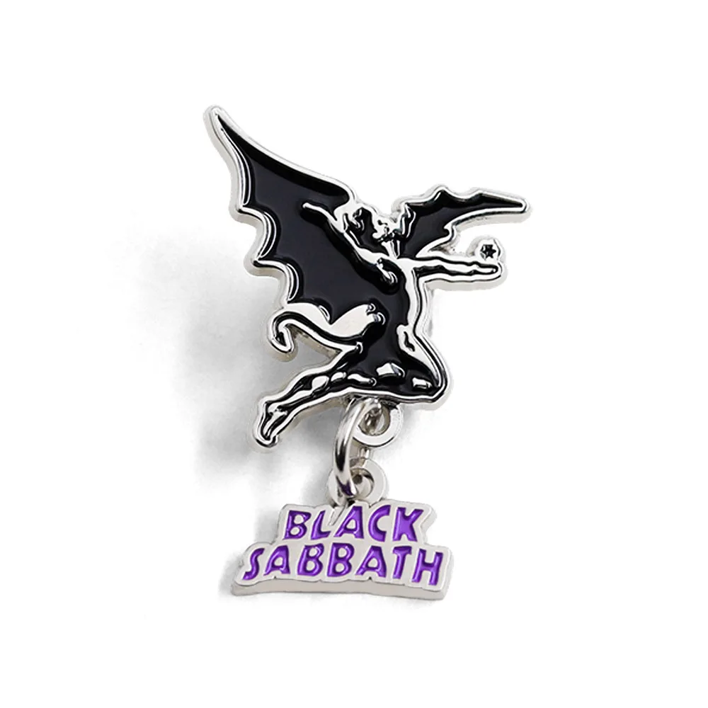 1 Peça Pin Esmaltado Black Sabbath, Broche de Metal Morcego Sombrio, Emblema de Lapela para Fãs de Música, Acessório para Mochila e Roupa, Presente