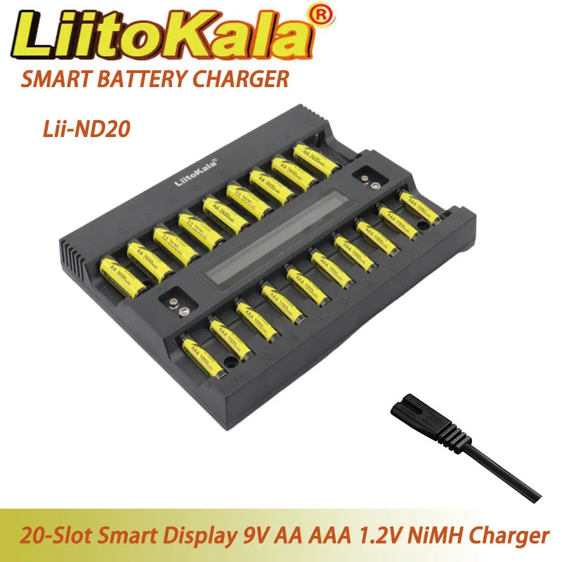 

LiitoKala 20-Slot LCD Smart Battery Charger New Product Lii-ND20 Multiple Protection for AA AAA 1.2V NiMH Battery Charger