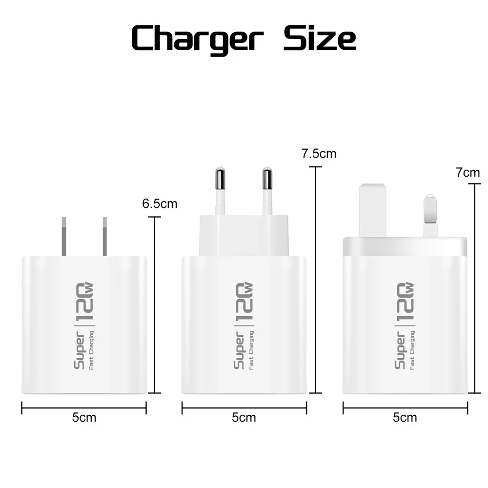 120W USB Fast Charger Quick Charge 3 0 Power Delivery for iPhone 16 15 14 Pro Max Samsung Galaxy S24 Xiaomi 14 Ultra Phones - náhled 6