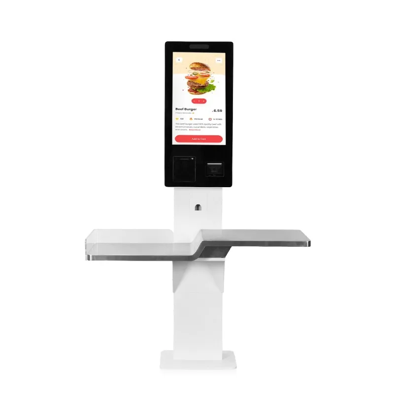 Touch Screen Self Service Ordering Kiosk Floor Standing Android Windows POS Terminal with NFC  Code Payment for Supermarket