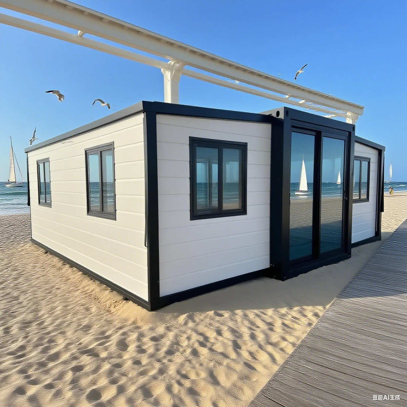 China Factory Supply 2 Bedroom Prefab Expandable Container Homes Great Visibility Folding House Container Home