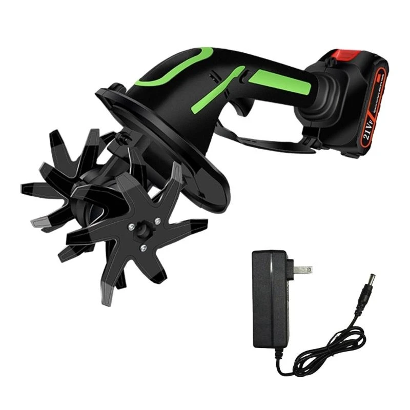 ハンドヘルドティラーガーデンロータリーミニカルチベーターマシンコードレスガーデントラクター電動工具ポータブルグラストリマー