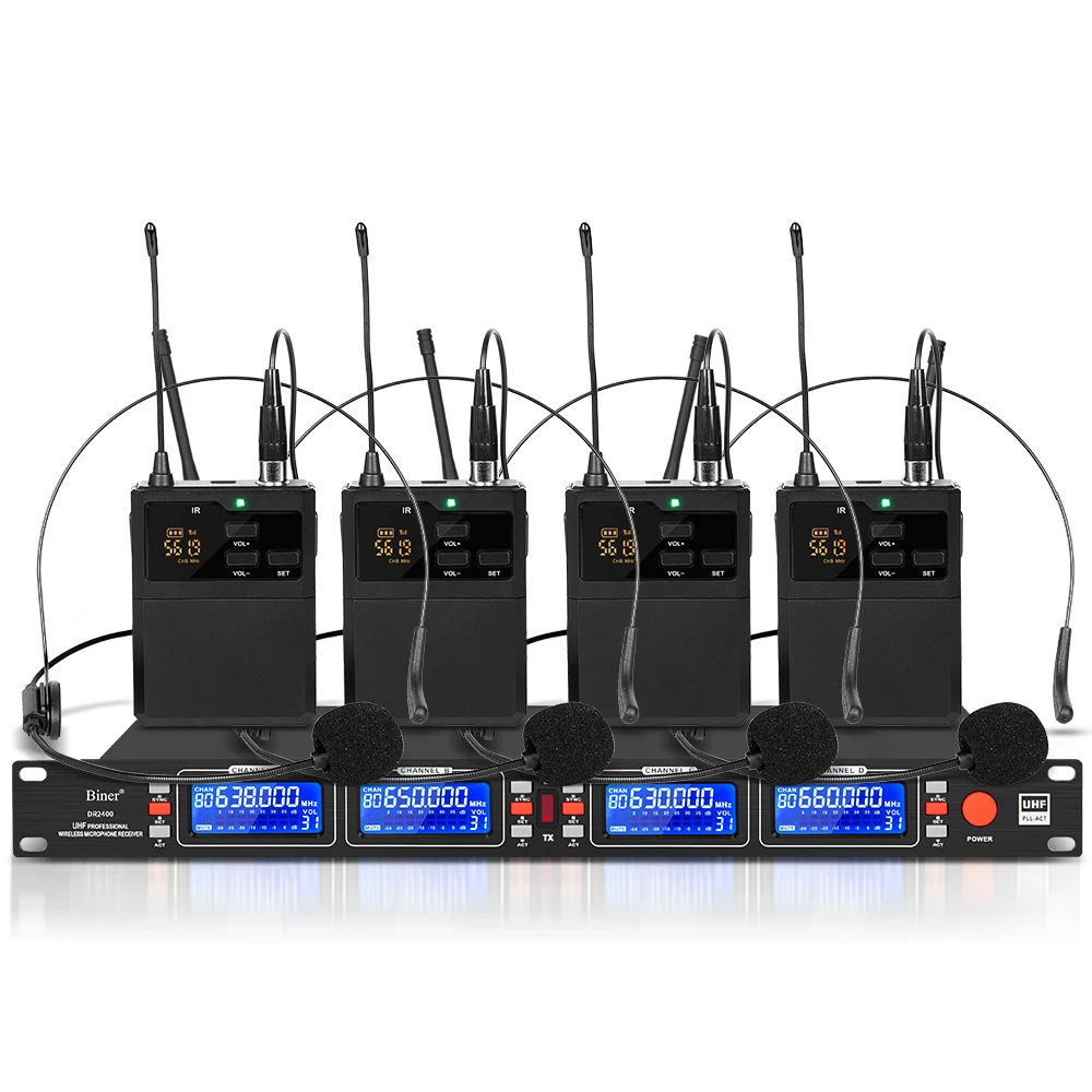 2400 Factory Wholesale Professional Wireless Headphone Microphone Karaoke Cordless Mic