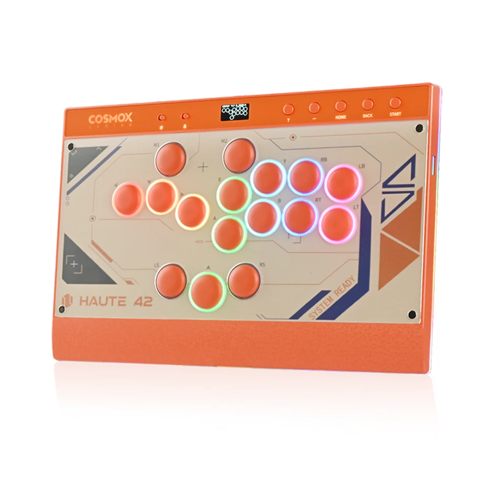 Haute42 New C16 Orange Magnetic Stickless Arcade Stick Leverless Hitbox Controller for For PC/PS4/PS5/Switch Leverless Stick