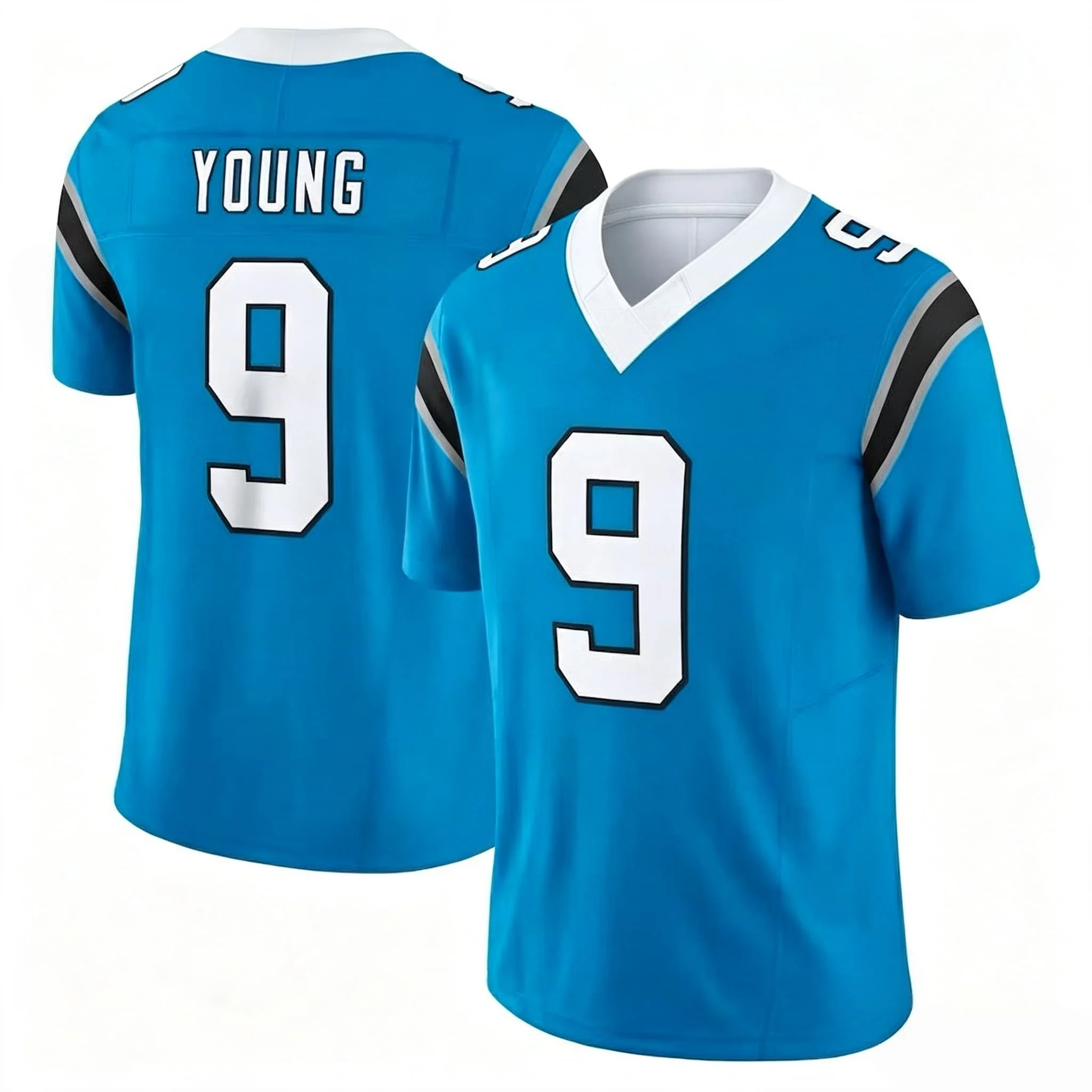 Herren # 9 Bryce Young Schwarzes Limited Edition Kurzarm American Football Top Rugby Sportuniform für Fans und Familien – Detail 5