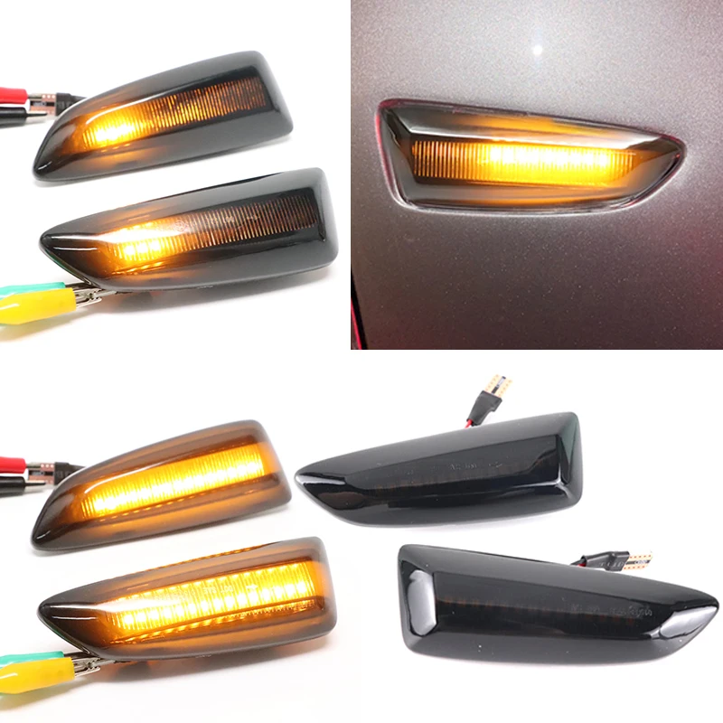 

2PCS Dynamic LED Side Marker Lights 12V Flowing Turn Signal Light Side Repeater Lamp Panel Lamp for Opel for Vauxhall Astra J K