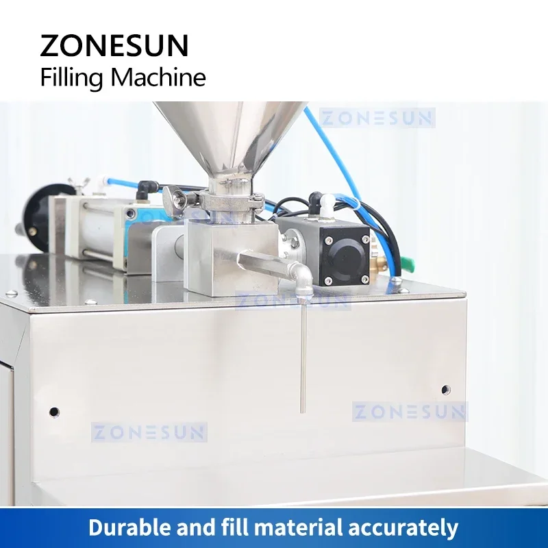 ZONESUN ZS-GTPP1 Semi Automatic Nail Polish Lip Gloss Paste Filling Machine Piston Pump Small Volume Filler