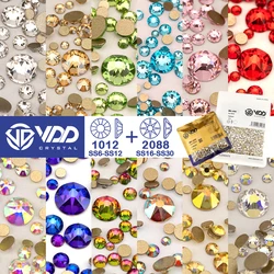 VDD Wholesale Mix Size SS6-SS30 High Quality Glass 2088 Rhinestones Crystal Gold Flatback Strass Stones Nail Art DIY Decorations