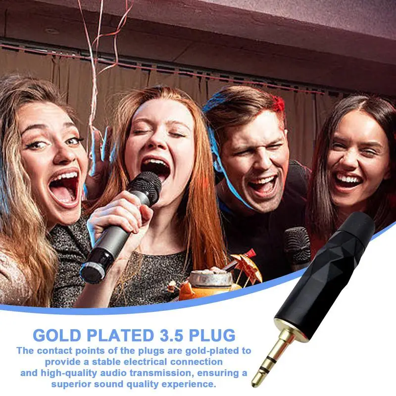 Konektor Speaker colokan lapis emas, mikrofon Stereo saluran ganda, aksesori koneksi batu permata desain koneksi untuk ponsel