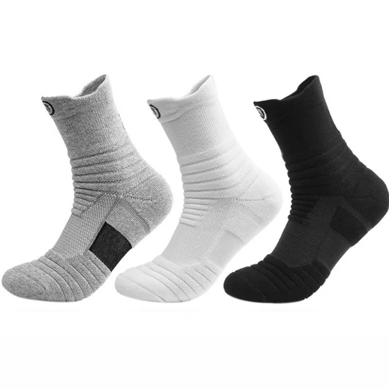 Men\'s Socks Compression Stockings Breathable Basketball Sports Cycling Socks Moisture Wicking High Elastic Tube Sport Sock 1Pair