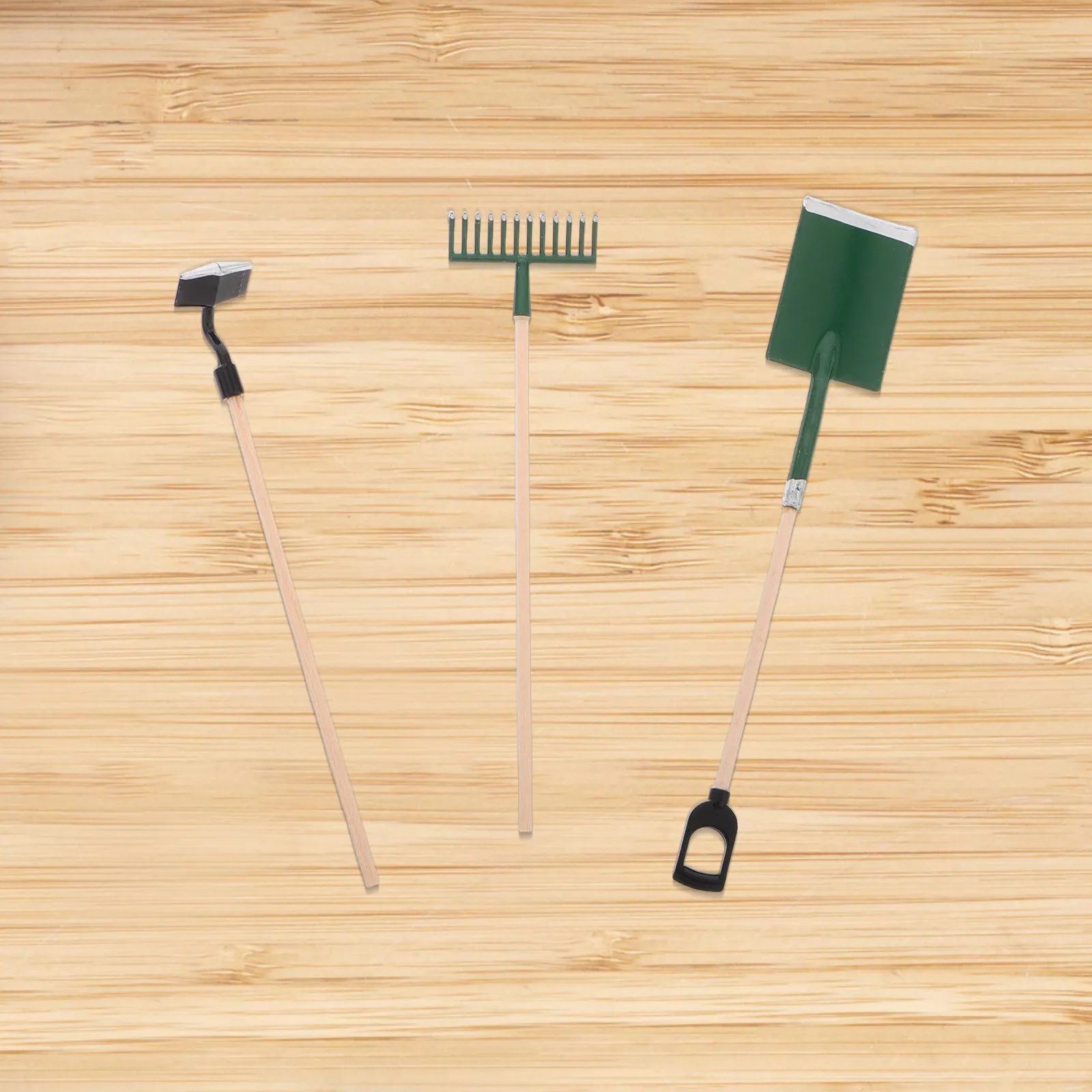 

1Set Miniature Gardening Tool Set for Dollhouse Gardens Succulent Care Bonsai Planting Mini Shovel Hoe Rake Farm Accessories