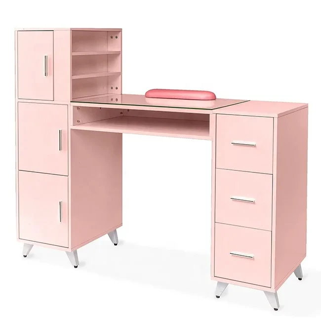 

Beauty Salon Nail Supplies Decor Acetone Resistant 3 Side Cabinet 3 Drawers 3 Layers Open Cabinet Manicure Table Nail Desk