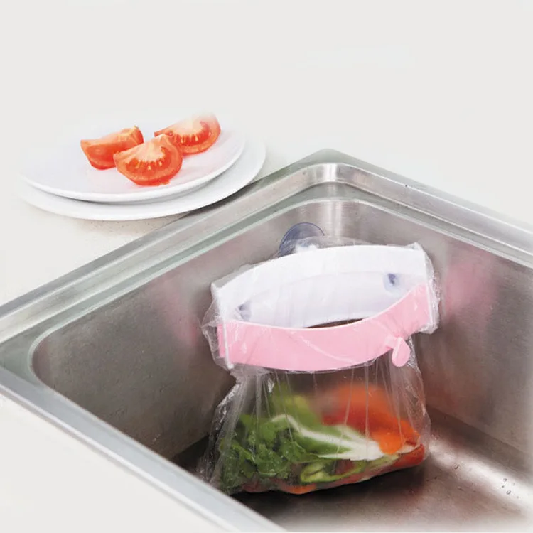 Home kitchen suction kitchen tool bag Garbage Rack Folding Hanging Trash Bag Sink Hanger Waste Bins