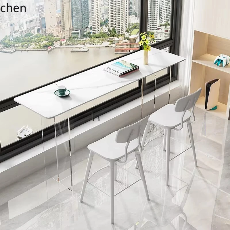 b3+ acrylic slate desk computer table suspended against the wall office bar counter long porch table