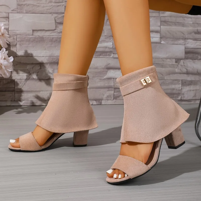 

Женские летние сандалии-ботинки, брендовые, больших размеров, модные, на массивном каблуке-платформе, гладиаторы, шлепанцы, летние стильные ботинки