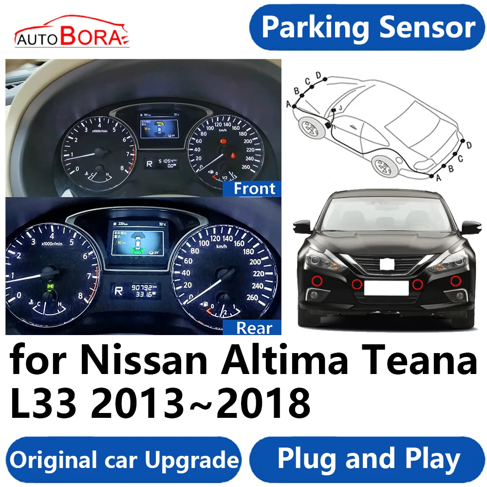 

Parking Sensor Buzzer System Reverse Backup Accessories Plug and Play for Nissan Altima Teana L33 2013 2014 2015 2016 2017 2018