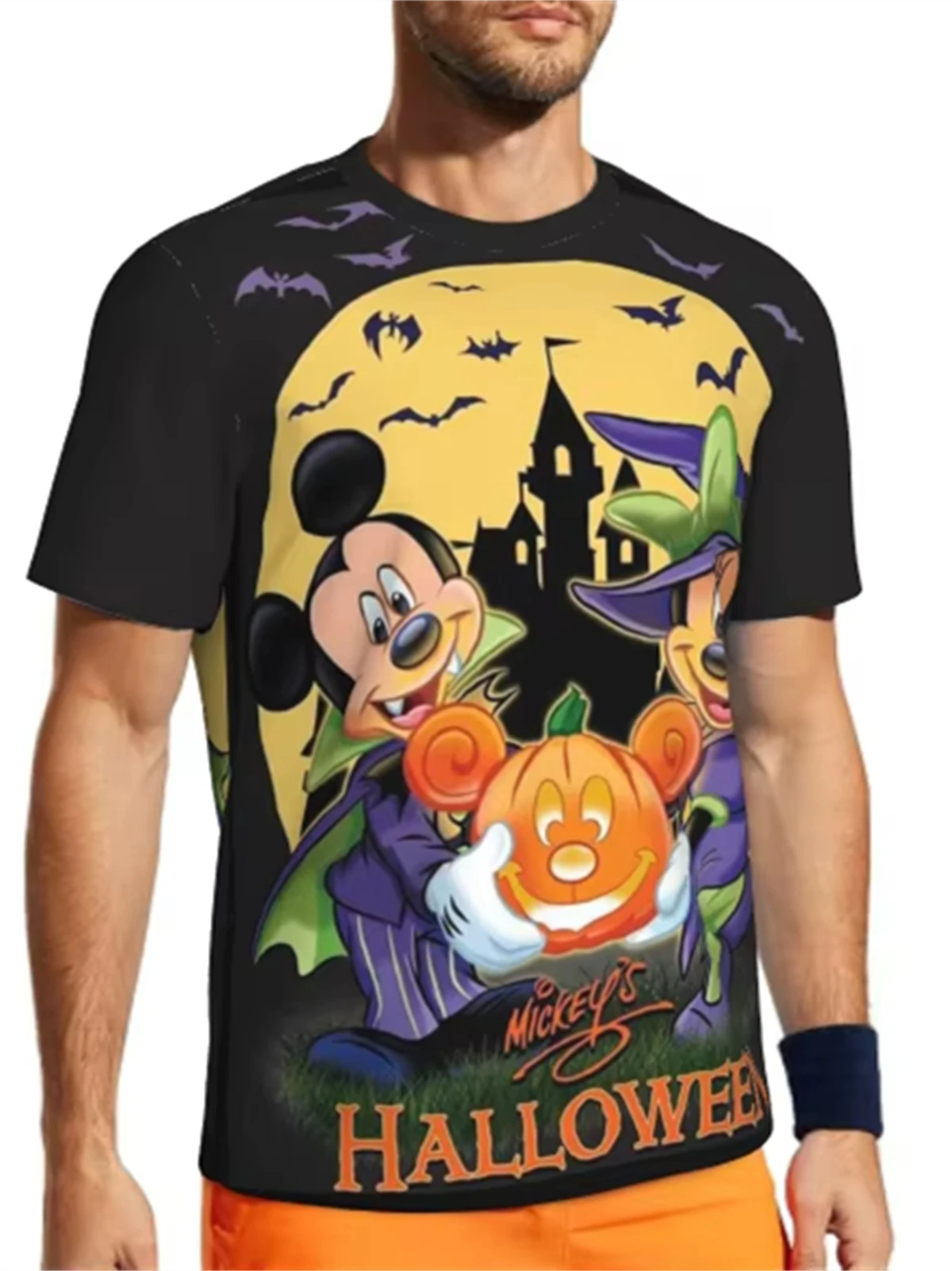 

Autumnal Disney Cartoon Anime 3D Printed Streetwear T-shirt Unisex Loose Fit Halloween Trendy Top for Men Women