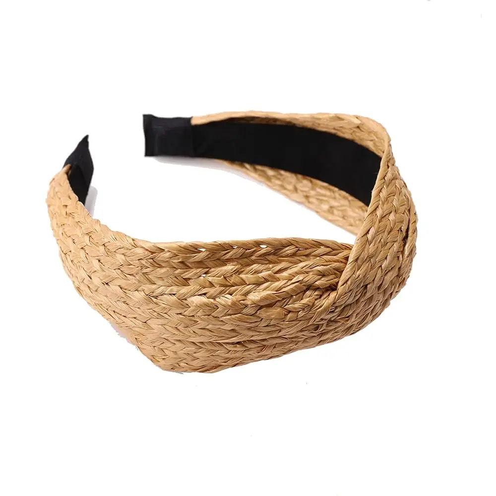 

Raffia Rattan Headband Straw Summer Headbands for Women Head Bands No Slip Wide Woven Headband Hairbands Bohemian Boho Headb