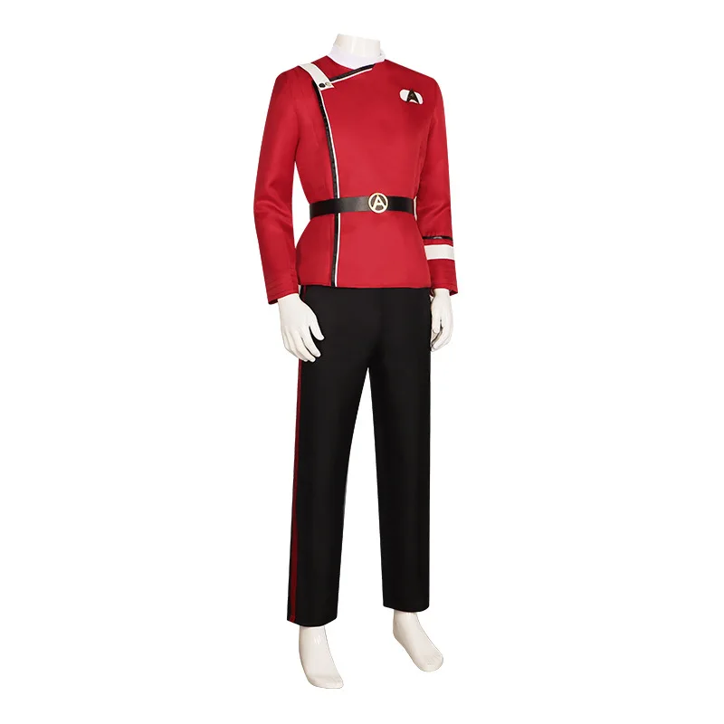 Anime Worlds Treks Cosplay Strange Costume Captain Pike Red Jackets Top Pants Undershirts Starfleet Uniforms Halloween Set