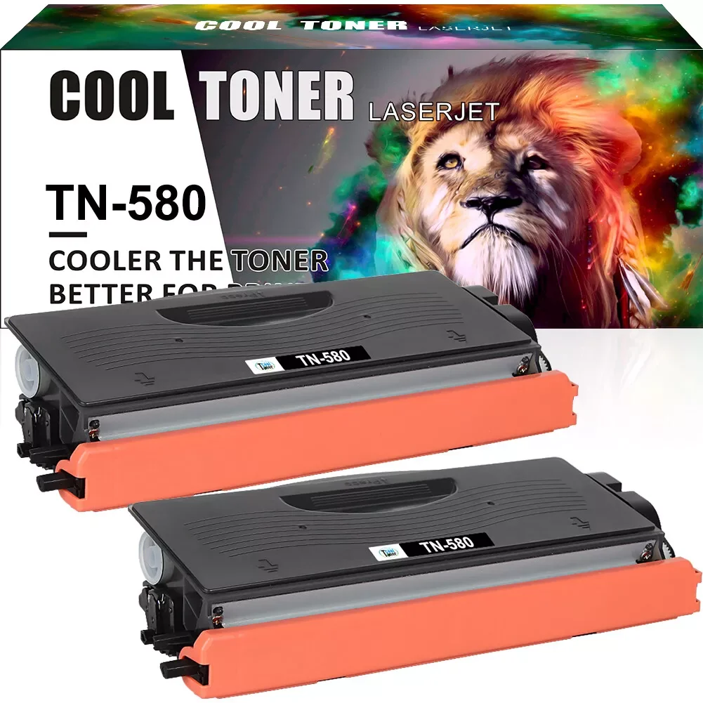 2Pk TN-580 Toner Cartridge for Brother TN580 HL-5240 HL-5250 HL5270DN MFC-8680DN