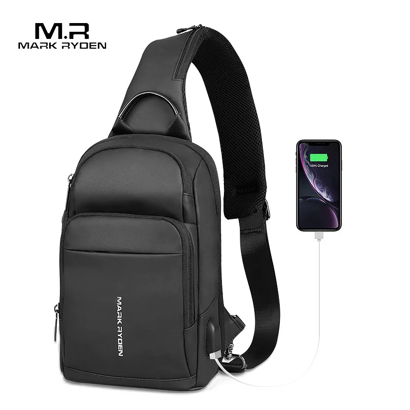 Mark Ryden Chest bag Anti-thief Crossbody Bag Waterproof Men Sling Bag Fit 9.7 inch Ipad Fashion Shoulder Bag Messenger Bags