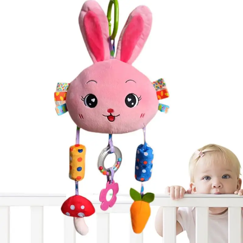 

Soft Rattle Toy Plush Wind Chime Sensory Rattles With Teether Early Development Stroller Mobile Toy For Strollers & Car Seats Bo