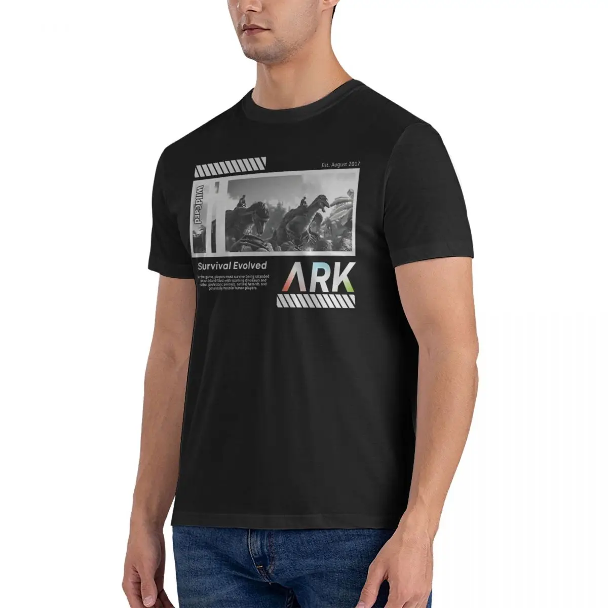 Men's Simple T Shirt ARK Survival Evolved Pure Cotton Clothing Humor Short Sleeve Round Neck Tees 4XL 5XL T-Shirt