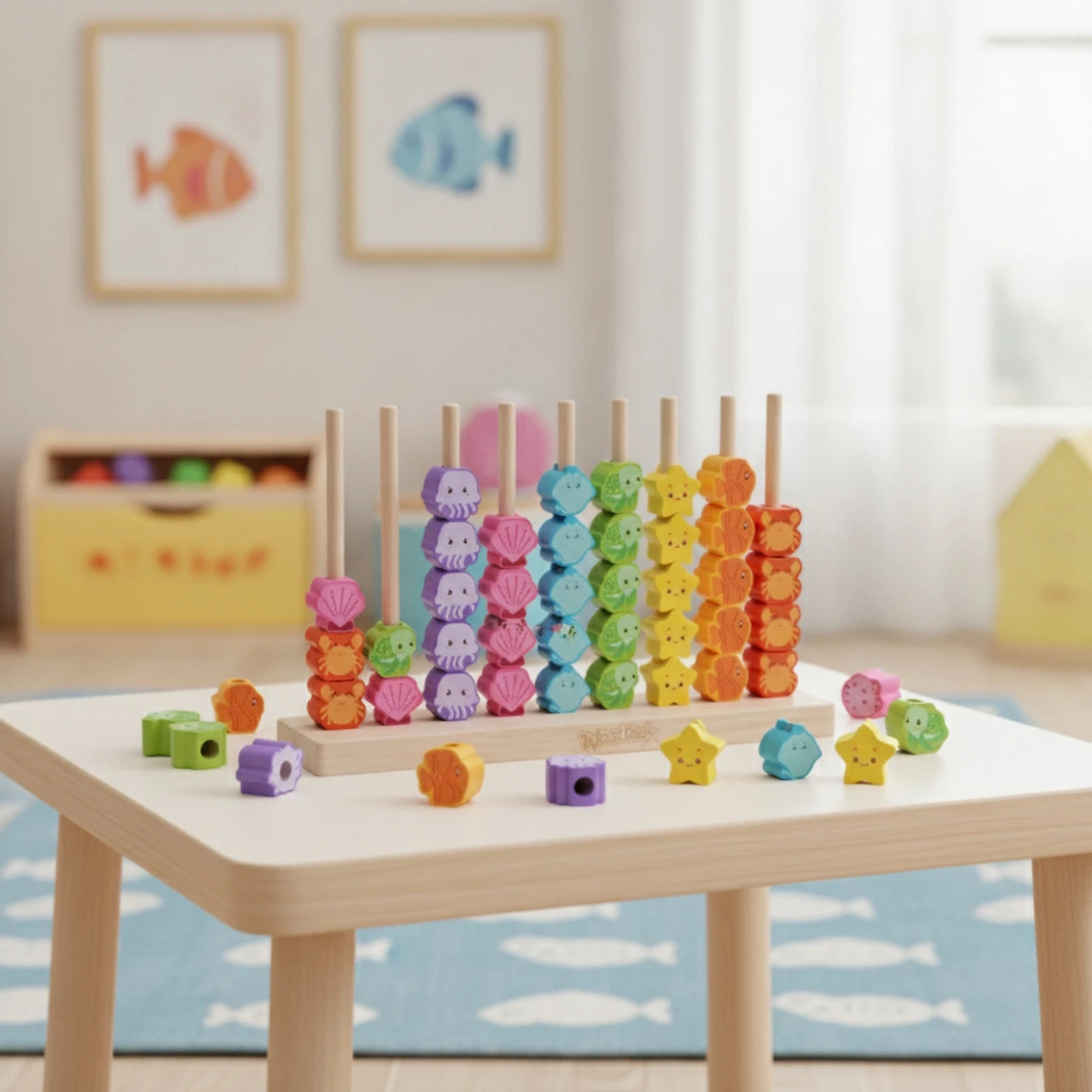 bead-matching-game-ocean-themed-wooden-peg-board-bead-game-wooden-peg-toy-with-beads-natural-wood-sorting-board-with-beads