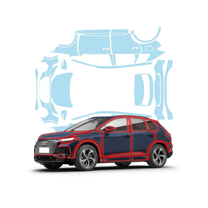 

Suitable for 2021-2024 Audi Q4 e-tron invisible car wrap imported TPU paint protection film, transparent glossy and matte