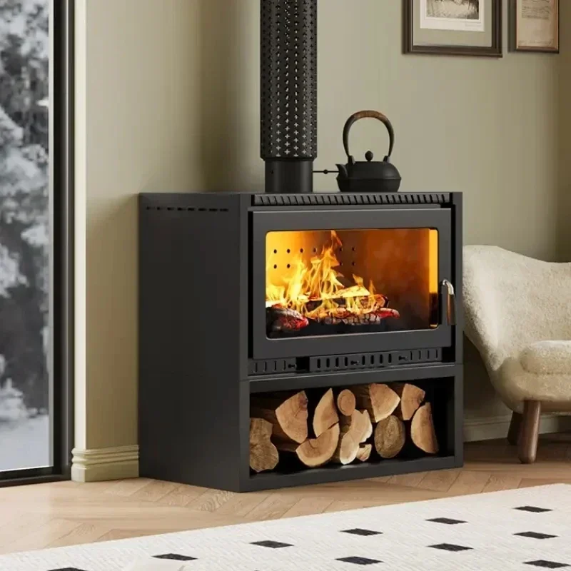 Burning Wood Real Fire Indoor Heating Fireplace Stove For Living Room And Villa Heater Decoration